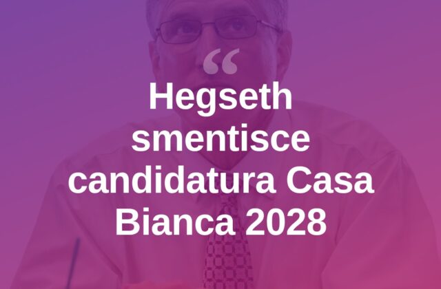 Hegseth nella corsa 2028? Il segretario smentisce le voci