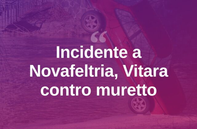 Novafeltria, perde il controllo del Vitara: scontro e muretto