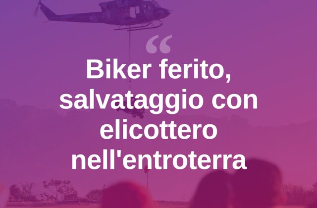 Cade in mountain bike sui sentieri, salvato con l’elicottero