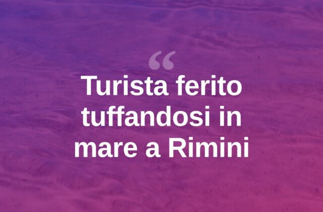 Rimini, tenta una capriola in mare: turista finisce in ospedale