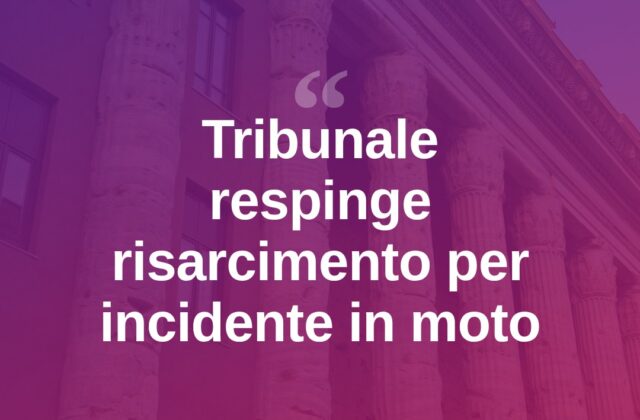 Rimini, chiede risarcimento per incidente in moto: respinto