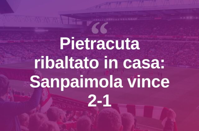 Il Pietracuta si ferma in casa: il Sanpaimola vince 2-1