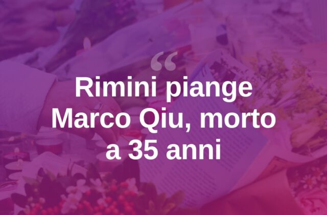 Rimini piange Marco Qiu, morto annegato a 35 anni
