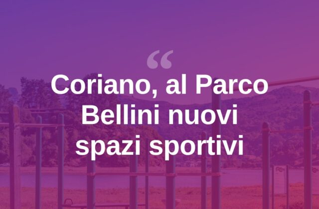 Coriano, nuovi spazi per l’attività fisica al Parco Bellini