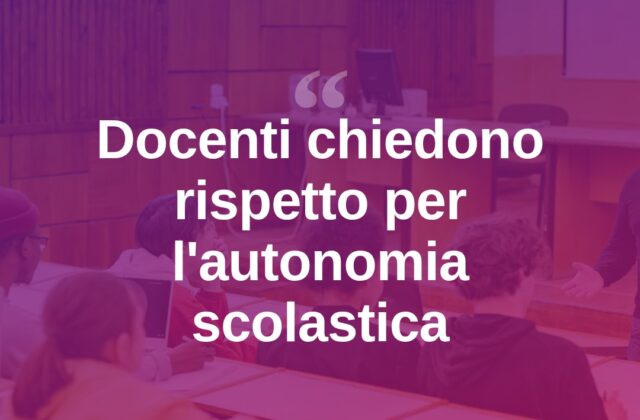 Docenti di scuola media in rivolta: «Rispettate la nostra autonomia»