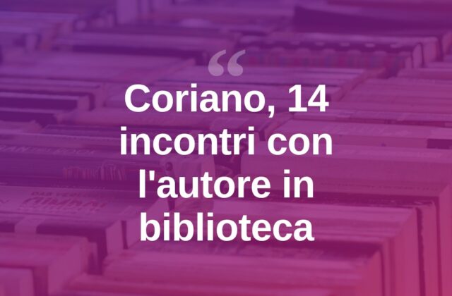 Coriano, torna la rassegna “Incontri con l’autore” in biblioteca
