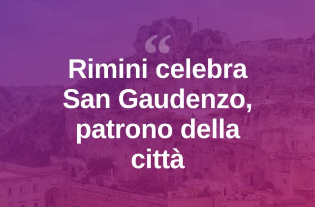 San Gaudenzo, Rimini si prepara alla festa del patrono