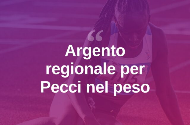 Atletica, argento regionale per Pecci nel peso con la Cattolica