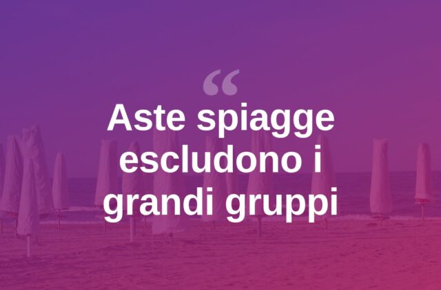 Aste per le spiagge: regole che escludono i grandi gruppi